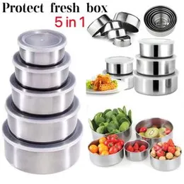 5 PCS Stainless Steel Fresh Box Set