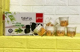 Premium 6âPiece DoubleâColor Ceramic Tea & Coffee Cup Set â Stylish & Durable Drinkware