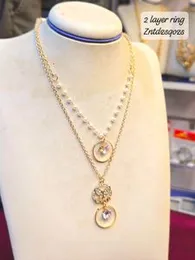 Minimalist 2 Layer Ring Chain with Ring Pendant