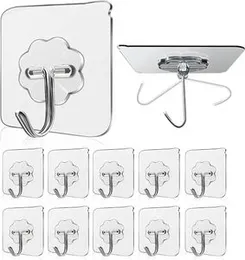 50 Pcs PVC Heavy Duty Self Adhesive Stainless Hooks