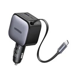 UGREEN 90W Retractable Cable With Type-C+USB Car Charger â EC603 - 55909B