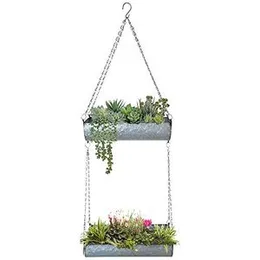 TrustBasket Ivy MultiLevel Hanging Planter-Galvanized Metal Hanging Planter/Garden Decor,Home Decor,Indoor and Outdoor use (FROM INDIA)NUZ