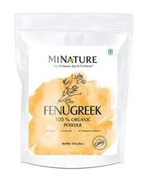 mi nature Organic Fenugreek Powder (TRIGONELLA FOENUM)(100% NATURAL, ORGANICALLY GROWN) (227g / (1/2 lb) / 8 ounces) - Resealable Zip Lock Pouch