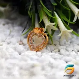 Gold Plated  Big Double Heart Dil Pan Pendant for Women.