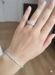 White Stone Stretching Bracelet and Ring â Flexible Jewelry for Women