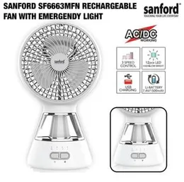 Sanford Rechargeable Mini Multi Functional Table Fan 6W SF6663MFN White
