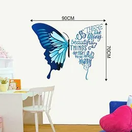 Decal O Decal' Blue Butterfly with Motivational Quotes ' Wall Stickers (Pack of 3, Angel on Swing with Little Deer and Butterfly)