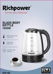 Richpower Glass Body Electric Kettle (RPCK-1163)
