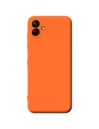 Samsung A04E Hard Silicon Cover 2MM Orange Colour, 2MM Hard Silicon Back Cover for Samsung Galaxy A04E, Durable Phone Case, Hard Silicon Cover