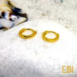 Gold Plated Plain Very Small Gypsy Earrings Without Stones for Women