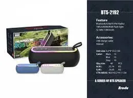 Brodu BTS 2192 Wireless Bluetooth Speaker with Super Bass, RGB Flash Light, USB/Memory Card Support, Portable Rechargeable 10W Speaker