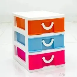 3 layer Mini Small Drawer Set Plastic Storage Boxes for Medicine, Stationery Items, Cosmetics, Money, Jewelry & Other Small Items for Storing Purpose.