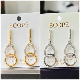 Gold & Silver Color Cute Shiny Round Drop Earrings with White Stone for Women & Girls