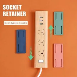 Adhesive Punch-free Socket Holder Wall-Mounted Holder Socket Fixer Seamless Power Strip Holder Home Cable Wire Organizer Racks