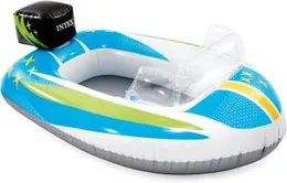 Intex Kids Inflatable Swimming Pool Water Set Collection (43" x 29") - Water Ride On Speed Boat Float Beach Swim Tube (1.09m x 74cm)