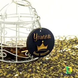 10Pcs Customized Name Key Tags, King Wishes Key Tags, Personalized Wooden Key Tags, Key Chain, Key Ring