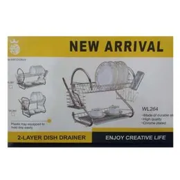 2-Layer Stainless Steel Dish Drainer Rack