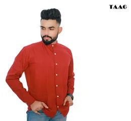 Premium Linen Long sleeve Shirt â Wine Red