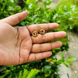 Gold Plated Three Size Beautiful Derana Stud Earrings with White Stones for Women