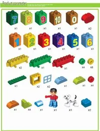 50 Pcs Large Size Number Train Building Blocks Learning Educational Kids Toy Number Bricks