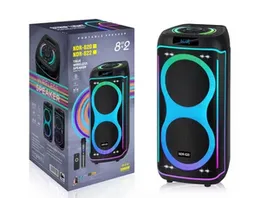 NDR-820 Bluetooth Karaoke Speaker | Dual 8-Inch Woofers, Wireless Mic, 40W RMS