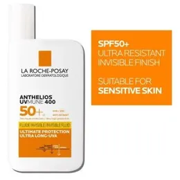 La Roche-Posay Anthelios Invisible Fluid SPF 50+ â 50ml | Lightweight Facial Sunscreen