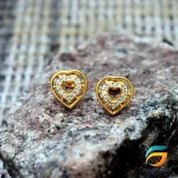 Earring Heart Theme With White Stone for Women.