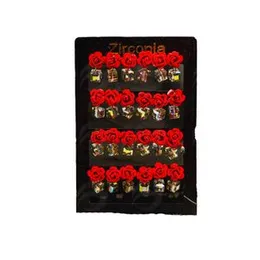 Red Rose with Stone Metal Dangle Earrings  For Women.