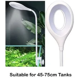 RS Electrical RS-S70 9.2W Clip On LED for 45-75cm Aquarium Fish Tank & Large Fish Bowls Light Professional Clip On Super Bright LED Light Flexible Lam