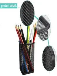 Pen Holder Metal box Mesh Type - Black Color Stationery Holder Simple and Elegant.