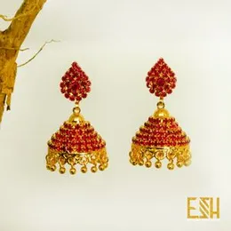 Gold Plated Jimikki Earrings with Fixed Stone – Elegant Gift for Women