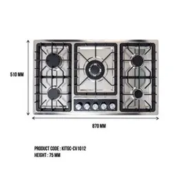 5 BURNER GAS COOKER SS VIMATE CV1012