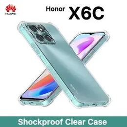 Huawei Honor X6C Shockproof Clear Case - Transparent Protective Back Cover with Bumper Protection, Anti-Yellowing, Slim Fit Silicone Soft TPU Case For