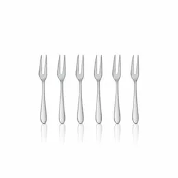 Stainless Steel Jasmine Cake Dessert Table Cutlery Fruit Fork 6 Pieces.