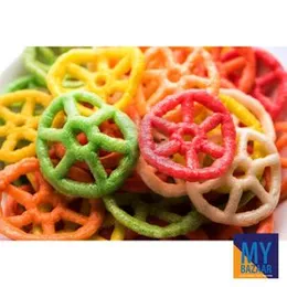 10Pcs Ready to Fry Wheel Type Fryums for Kids | Tasty Papad Snacks Foods.