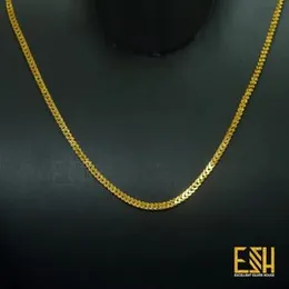 Gold Plated Ladies 3MM Flat Fox Chain 18/24 Inch