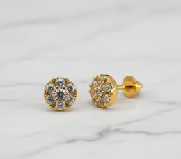 Gold Plated Stylish Charm Very Small Round Earrings With Full Stone For Women gift items for girls