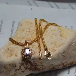 1.9mm fox singapore chain with stone pendant for stylish womens.