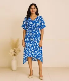 Blue with White Viscose Kaftan 03