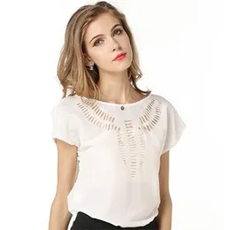 Womens Chiffon Hollow Blouse Top
