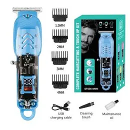 Professional Rechargeable Transparent Electric Hair Clipper Unisex Stainless Steel Blade with LCD Digital Display (LT808)