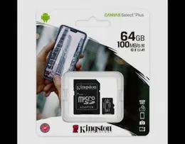 Kingston Canvas Select Plus 64GB microSDXC UHS-I U1 V10 A1 Memory Card with SD Adapter
