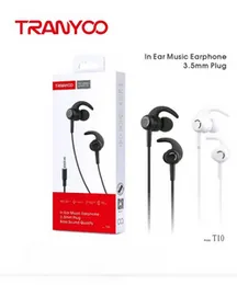 TRANYOO T10 In Ear Music Earphone with 3.5mm Plug - Clear Sound & Deep Bass