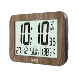 Ajanta Digital Wall Clock LCD-140 LCD Calendar Temperature Alarm Wooden Frame Desktop Tabletop