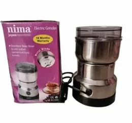 Nima Electric Coffee Grinder, 200W Motor, Stainless Steel Blades, Compact Design, One-Touch Operation, Transparent Lid, Removable Grinding Cup