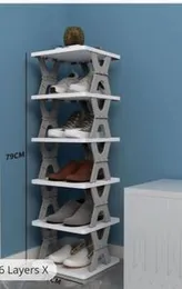1pc Folding Shoe Rack, Multilayer Non-Installation Indoor Room Storage Rack, Space Saving Plastic Shoe Closet For Home