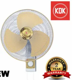 KDK Wall Fan 16 Inch M40C 49W High 3 Aluminum Blades 1205 RPM Oscillation Cord Control