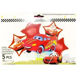 5 Pcs Cars Movie Foil Balloon Pack - Themed Birthday Party Balloons for Kids - Party Decorations Cars Design