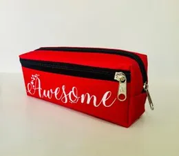 Durable Water-Resistant Stationery Multipurpose Pouch with Dual Zipper