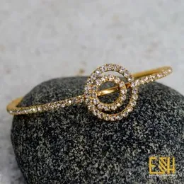 Gold Plated Free Size Stone Fashion Bangle for Women